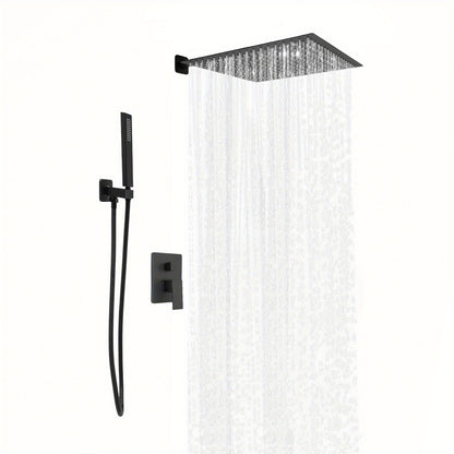 Inbouwdouchearmatuur – Inbouwdoucheset – Douchesysteem – Thermostatische Douche – Wandmontage – Met Handdouche – 360° Verstelbare Houder – Hoogwaardig Messing & Roestvrij Staal