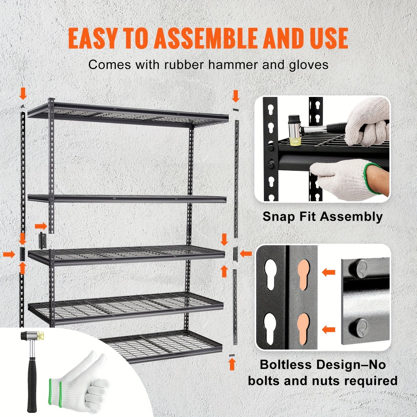 Stalen Schapunit – Metalen Opbergrek – Stellingkast – Opslagrek – Garage Rek – Robuust Metalen Frame – Afmetingen 45,7x121,9x182,9 cm