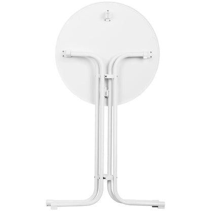 Round high foldable bar table, diameter 80 cm, height 110 cm, white