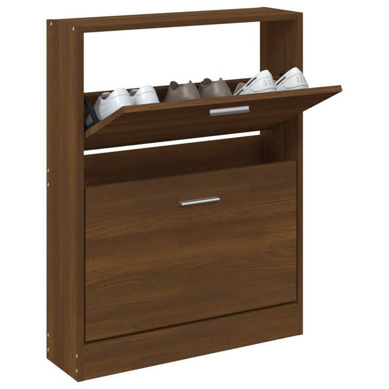 Solid Wood 2-Tier Shoe Rack, 59x17x81cm - Multilayer Storage Organizer for Entryway, Bedroom, Bathroom - No Metal Pipes, Hardwood & Particle Board, 8kg Capacity, Floor-Standing Design, Shoe Storage Organizer