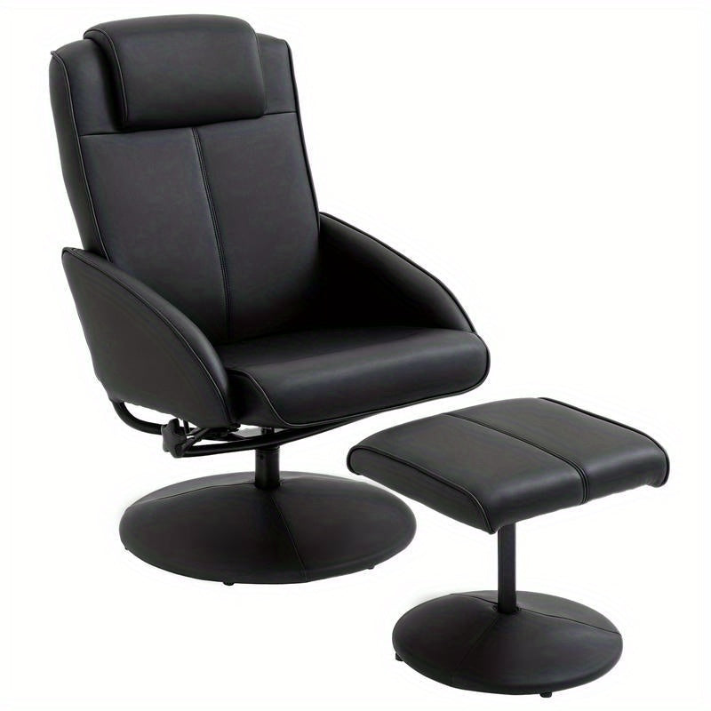 Ergonomic Recliner Chair with Footrest - Heavy-Duty Leisure Chair, Easy Assembly Living Room, Bedroom, Home Theater Seat - Sturdy Base for Hard Floors - Modern Minimalist Furniture for Reading, Watching TV, Napping - Space-Sa