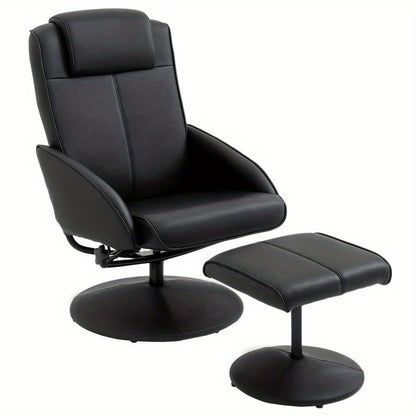 Ergonomic Recliner Chair with Footrest - Heavy-Duty Leisure Chair, Easy Assembly Living Room, Bedroom, Home Theater Seat - Sturdy Base for Hard Floors - Modern Minimalist Furniture for Reading, Watching TV, Napping - Space-Sa