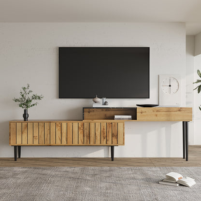 Modern TV‑kast / TV‑cabinet in Wit & Hout – 180 × 50 × 38 cm – Vrijstaand Mediameubel voor Woonkamer of Studio