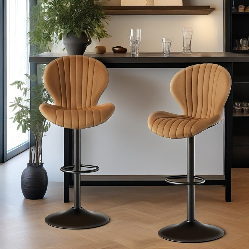 Barkrukken – Barstoelen – Keukenstoelen – Barstoeltjes – Barkrukken – Verstelbaar in Hoogte – 360° Draaibaar – Faux Leren Bekleding – Set Van 2