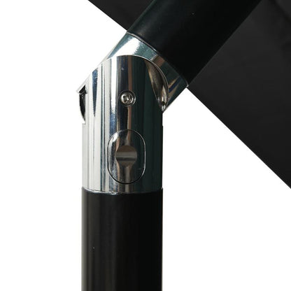 Heavy-Duty 3-Layer Solid Parasol with Aluminum Mast - 2.5x2.5m Large Rectangular Umbrella, UV-Resistant, Durable Steel Frame & Black Canopy for Poolside, Garden, Beach, Outdoor - Easy Setup & Portable Design, Classic Style, S