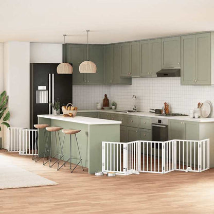 Hondenren – Puppyren – Hondenkennel – Hekken – Hondenhek – Inklapbaar – Hoogwaardig Populierenhout – 450 cm Lang – Met Deur – Modulair – Stevig & Duurzaam