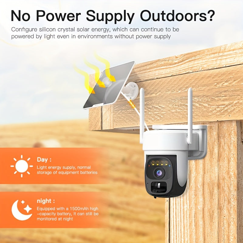 Draadloze Beveiligingscamera – Buitencamera – PTZ Camera – 3G 4G Camera – 2K 1296p Resolutie – Nachtzicht – 8000mAh Batterij - set van 4 Stuks