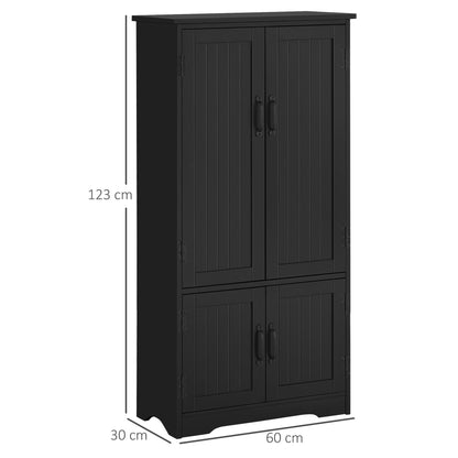 Keukenkast – Keukenbuffet – Opbergkast – Keukenkasten – Kast Met Deuren – 2 Deuren 3 Planken – Zwart MDF Particleboard