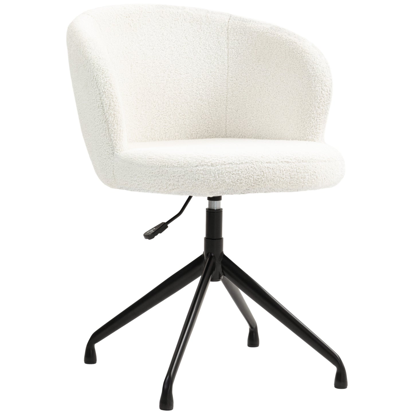Ergonomische Bureaustoel – Office Chair – Bureaustoel – Werkstoel – Draaistoel – Verstelbare Hoogte – Hoogwaardig Bouclé Stof – 360° Draaibaar – Max 120 kg – Scandinavisch Design – Wit