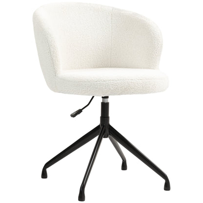 Ergonomische Bureaustoel – Office Chair – Bureaustoel – Werkstoel – Draaistoel – Verstelbare Hoogte – Hoogwaardig Bouclé Stof – 360° Draaibaar – Max 120 kg – Scandinavisch Design – Wit