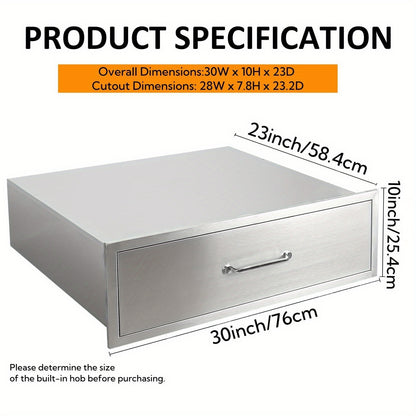 Keukenwandkastlade RVS – Keukenlade – Opberglade – Keukenkastlade – Lade Onder Kast – Ruimtebesparend – Water- En Krasbestendig – 76,2x25,4x58,42 cm – Soepel Glijsysteem – Eenvoudige Installatie