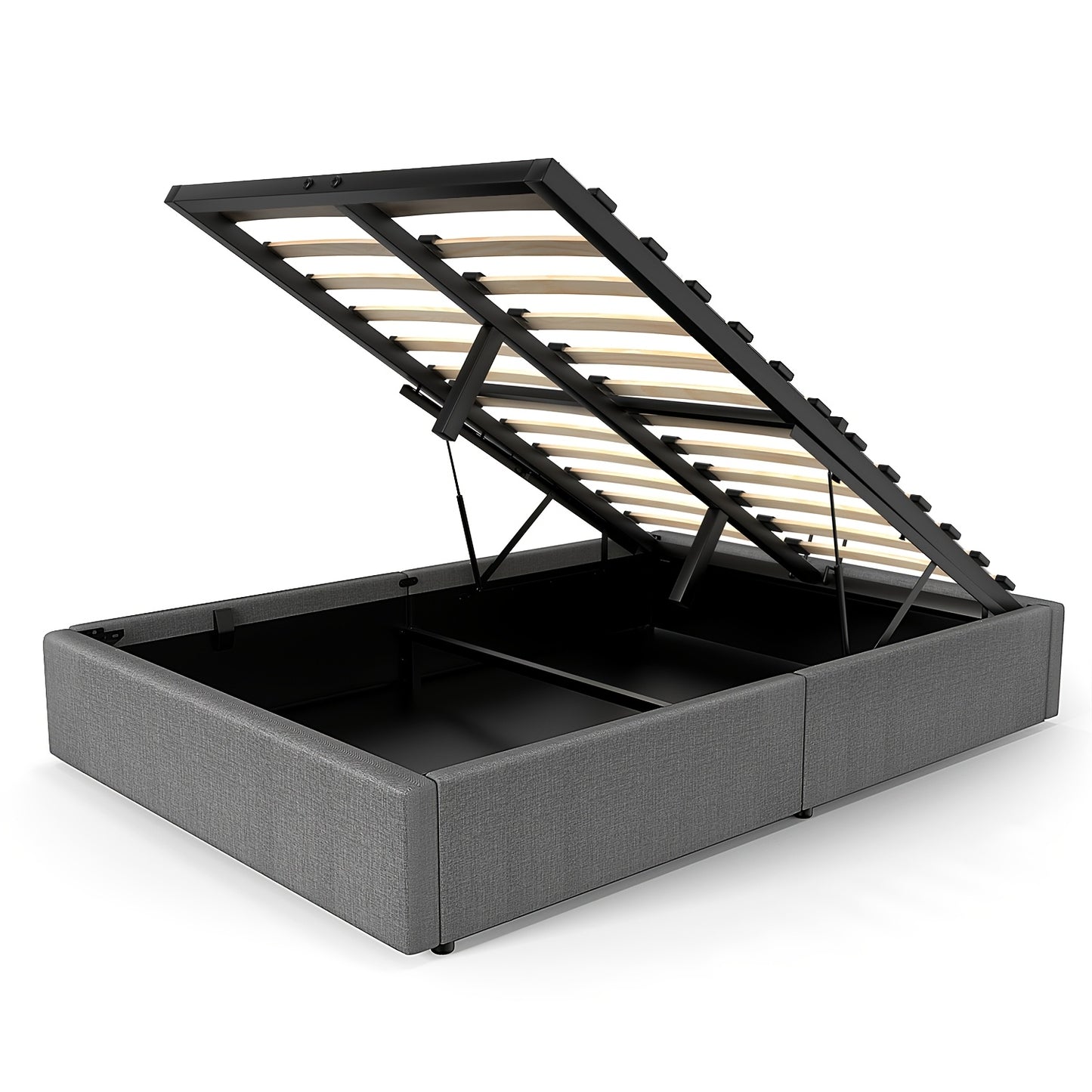 Gestoffeerd Bed – Eenpersoonsbed – Slapen – Slaapkamermeubilair – Bedframe – 140x200 cm – Hoog Draagvermogen 360 kg – Leren Bekleding & MDF