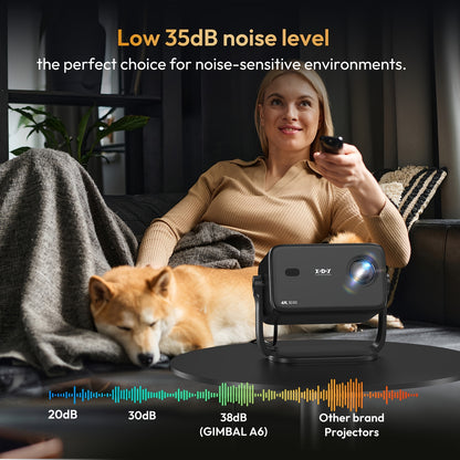 Projector – Beamer – Home Cinema – Video Projector – Multimedia Projector – Full HD 1080p – Android 11 Met WiFi6 & 500 ANSI Lumen – Draaibare Zwarte Stand