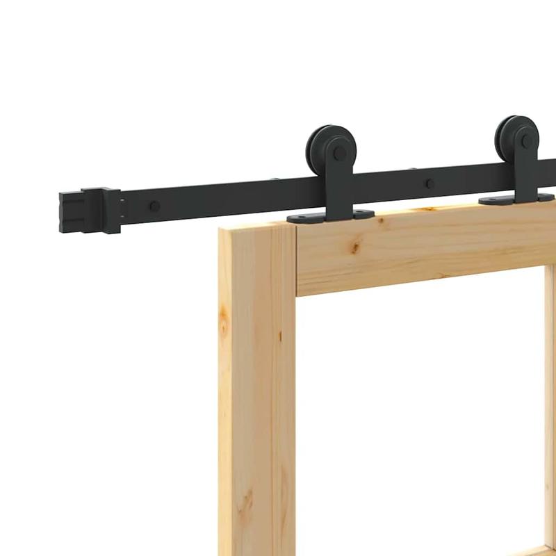 Schuifdeur – Schuifdeursysteem – Roomdivider – Binnendeur – Deurpaneel – Ruimtebesparend – Houtlook Bruin – Metaal Frame – 86x211 cm – Eenvoudige Montage
