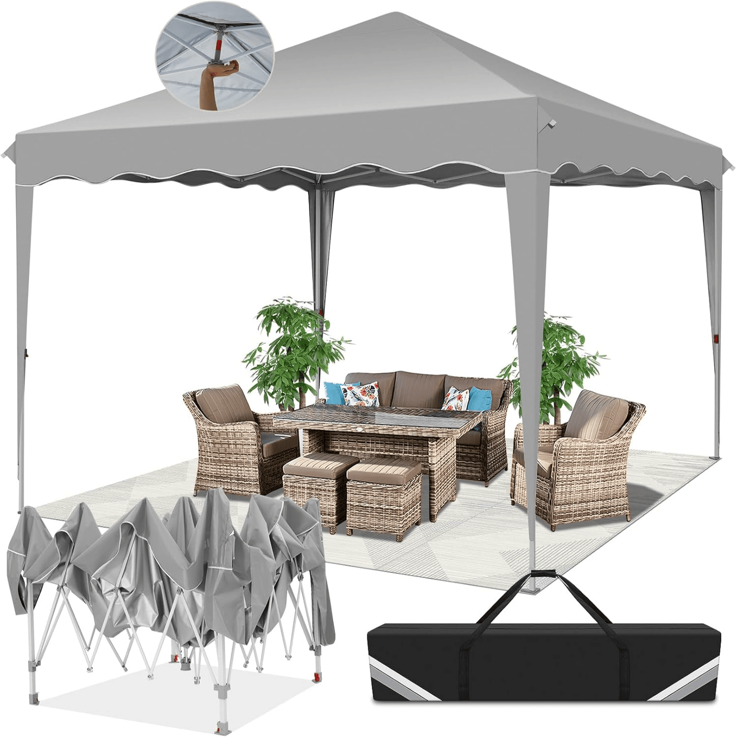 Partytent – Paviljoen – Gazebo – Feesttent – Tuintent – Waterdicht – UV Bescherming 50+ – 3x3 m – Pop-up – Verstelbare Hoogte