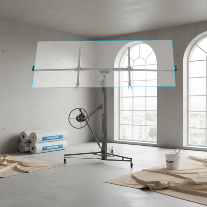 Panelenlift – Gipsplaatlift – Platenlift – Montagehulp – Plaatlift – Verstelbaar Tot 470 cm – Draagvermogen 68 kg – Inklapbaar – Kantelbaar 60°