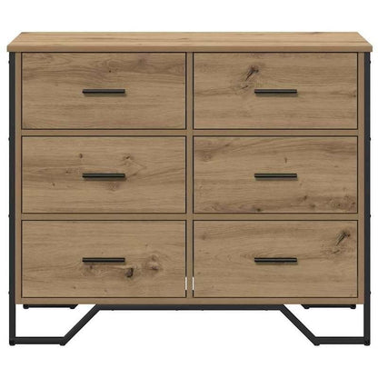 Oak Chest of Drawers - Modern 6-Drawer Heavy-Duty Storage Cabinet with Lockable Doors-Like Drawers, Oak Wood ( Assembly Required), -Standing Organizer for Bedroom, Living Room, Office - Sturdy Modern Furniture, Storage Cabine