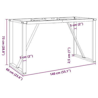 Dining Table Frame in O-Shape 140X60X73 Cm Steelfurniture Legs, Metal Table Legs, Wooden Table Legs, Stainless Steel Table Legs, Acrylic Table Legs, Hairpin Table Legs, Adjustable Table Legs, Folding Table Legs, Load-Bearing/ Heavy-Duty Table Legs