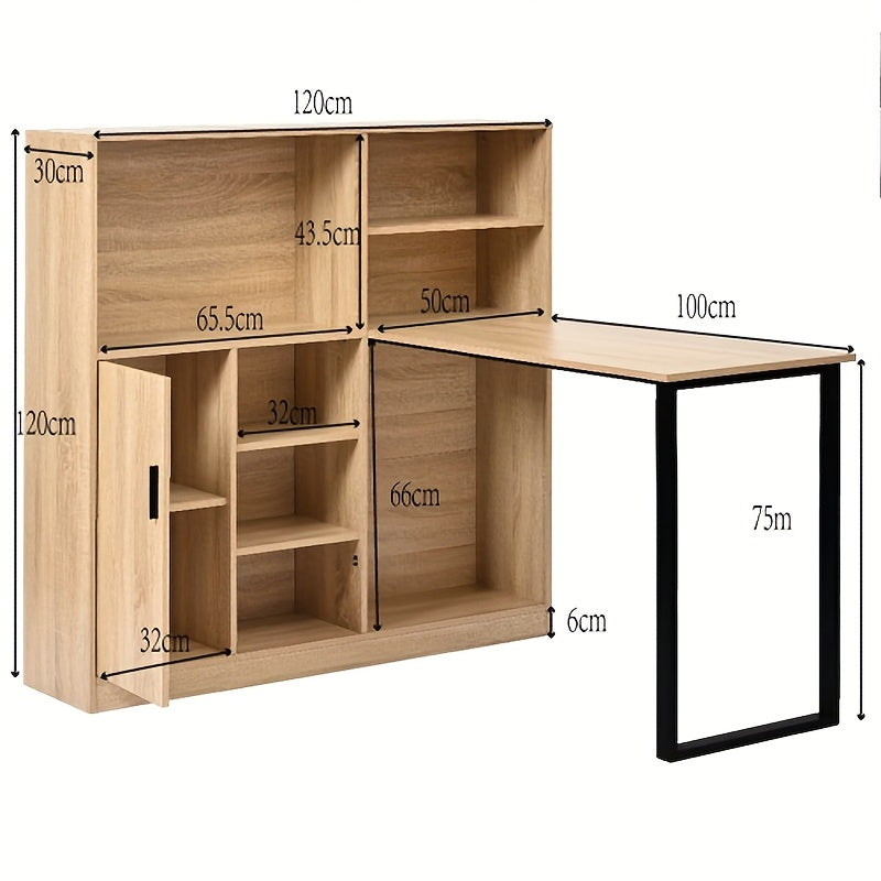 Bureau – Computerbureau – Werkplektafel – Verstelbaar Bureau – Home Office Desk – Verstelbare Hoogte – Met Stabiel Metalen Frame – 120 cm Natuurlijk Afgewerkt