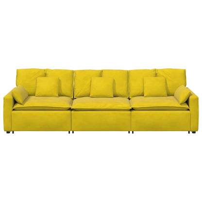 Hoekbank – Modulaire Bank – Loungebank – Zitbank – 3-zitsbank – Lichtgrijs – Polyester Bekleding – Stevig Metalen Frame