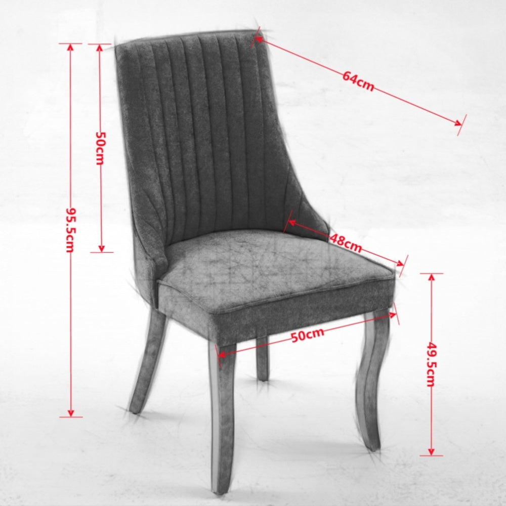 Eettafelstoelen – Keukenstoelen – Stoelen Voor Eetkamer – Set Van 2 – Grijs – Comfortabel Zitvlak – Modern Design Met Gebogen Poten