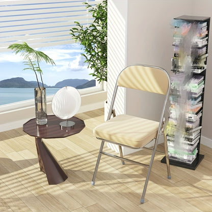 Set van 4 Eetkamerstoelen – Gele Stoelen met Kunstleren Bekleding en Comfortabele Zitting – Stijlvol Ontwerp voor Keuken, Restaurant, Woonkamer of Conferentieruimte