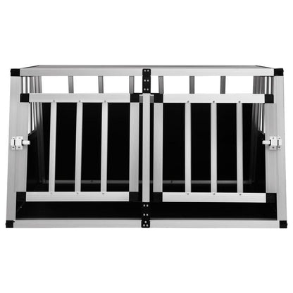Hondenkennel – Hondenkooi – Hondenhok – Buitenkennel – Hondenbench – Dubbeldeurs – Duurzaam Aluminium & Hout – 89x69x50 cm