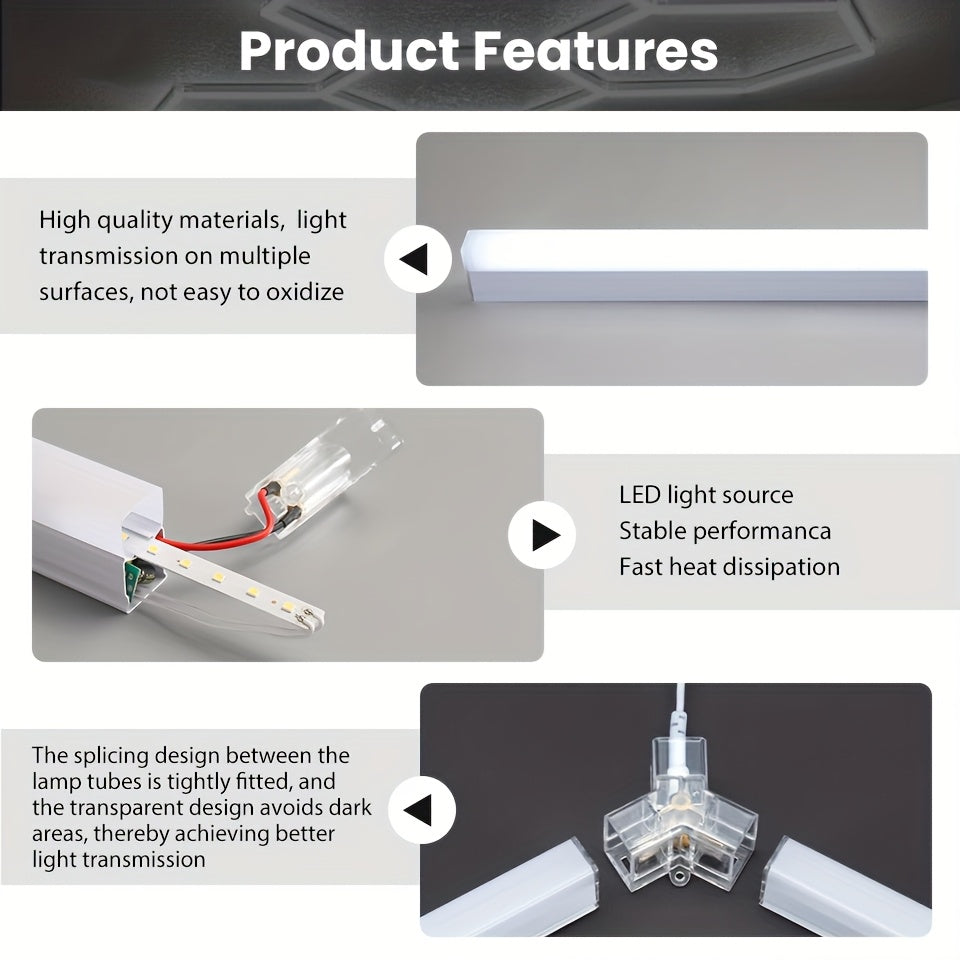 LED Paneel – LED Plafonnière – Lichtpaneel – Plafondlamp – Hexagon Lamp – 575mm Groot Oppervlak – Koel Wit 6500K