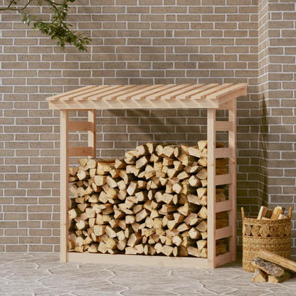 Heavy-Duty 108x64.5x110cm Wooden Firewood Rack - Rustic Outdoor Fireplace with Sturdy Bracket Shelf for Camping, Backyard, Garden & Patio - High-Quality Wood Heating Solution, Fireplace for Outside, Backyard Firebox, Natural