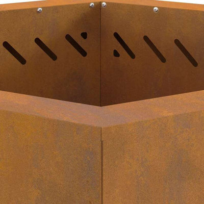 Large Rectangular Brown Metal Fire Pit - 58x58x51cm Outdoor Indoor Patio Heater, Durable Modern Design for Garden, Terrace & Winter Heating, Cozy Gatherings - Compatible with Firewood & Log Burners (No Ignition System Include