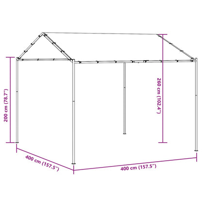 Tuinpaviljoen – Tuinoverkapping – Partytent – Tuinkamer – Feesttent – Waterafstotend Polyester – Stabiel Gepoedercoat Stalen Frame – Antraciet