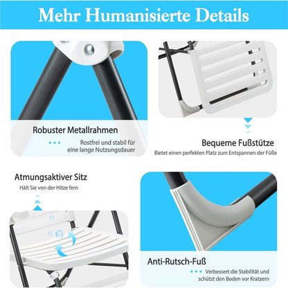 Ligstoel – Zonnebed – Tuinstoel – Relaxstoel – Strandstoel – 7-Posities Verstelbaar – Weerbestendig Wit