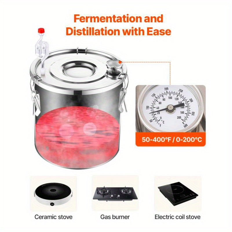 Distilleerketel – Distilleerketel Set – Alcohol Distilleerkit – Thuisbrouwset – 8 Gallon RVS – Grote Inhoud – Duurzaam Roestvrij Staal