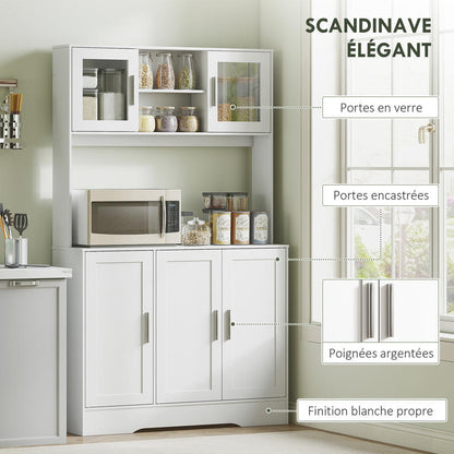 Scandinavische Keukenkast – Keukenkasten – Opbergkast – Dressoir – Servieskast – Vrijstaande Kast – Meerdere Planken – Magnetronvriendelijke Hoogte