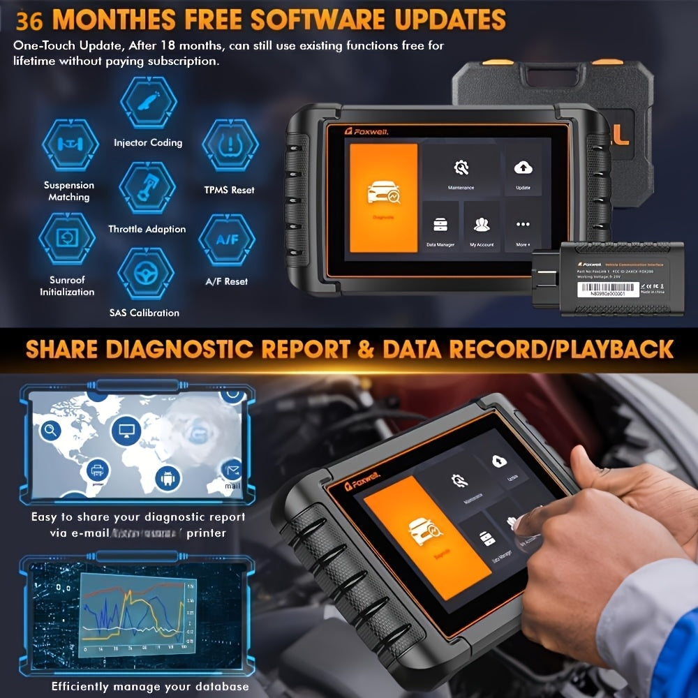 Auto Diagnose Scanner – OBD2 Scanner – Foutcode Uitlezer – Auto Scanner Tool – Diagnoseapparaat – Draadloos Met Bi-directionele Functie – 32+ Resetfuncties