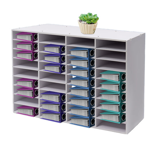 Documentenmap – Documentenhouder – Dossiermap – Organizer – Opbergmap – 36 Vakken – Duurzaam PVC Materiaal – Anti-slip Viltvoetjes – Wit – Modern Design – Eenvoudige Montage