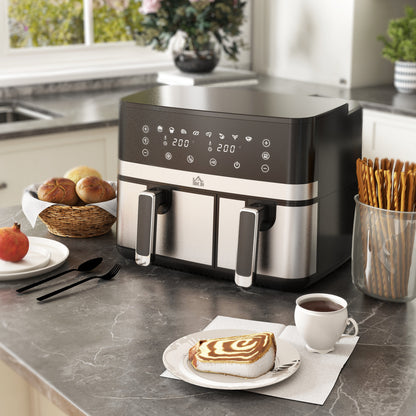 Airfryer – Heteluchtfriteuse – Luchtfriteuse – Friteuse – Airfryer Oven – 2700 Watt – 8 Instelbare Programma’s – Zwart-Zilver – Compacte Maat 41,8x39,2x31,1 cm