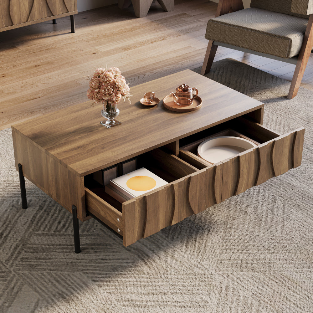 Ladekast – Ladenkast – Opbergkast – Commode – Dressoir – Wit Gelakt – 6 Ruime Laden – Stalen Poten – Modern Design – Ruimtebesparend – Eenvoudige Montage