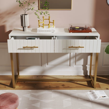 Nachtkastje – Ladekast – Dressoir – Opbergkast – Kasten – Wit Met 2 Lades – Modern Ontwerp 75x100x45 cm – Duurzaam Metaal