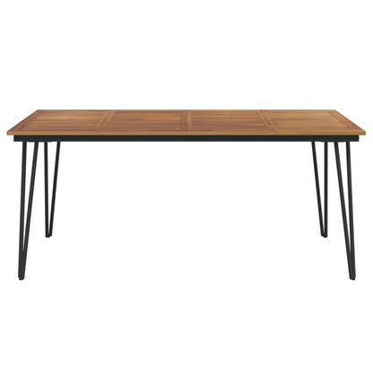 Tafel – Eettafel – Tuinset Tafel – Werktafel – Massief Acaciahout – Hairpin Poten – 180x90x75 cm – Weerbestendig & Afneembare Poten