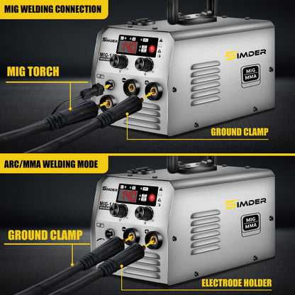 Lasapparaat – Mig Lasmachine – Elektrode Lasapparaat – Inverter Lasmachine – Booglasapparaat – 2-in-1 Gasloos Mig & Mma – Compact Draagbaar Design – Instelbare Stroom Met Digitaal Display