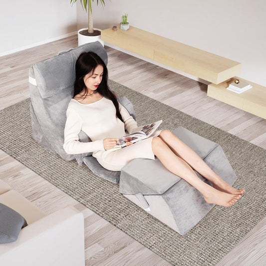 Orthopedische Kussenset – Leeskussen – Steunkussen – Rugkussen – Kniekussen – Zacht en Veerkrachtig Schuim – Afneembare Wasbare Hoezen