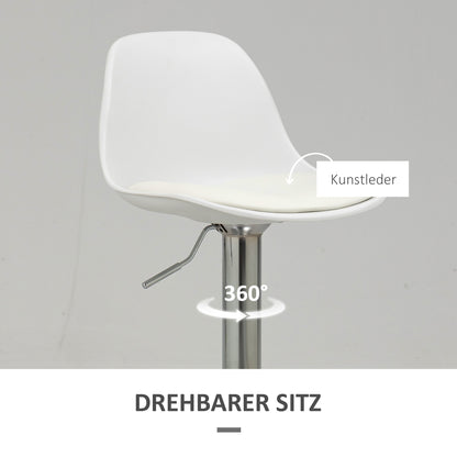 Barstoel – Barkruk – Keukenstoel – Barkruk – Counterstoel – Verstelbare Zithoogte – 360° Draaibaar – Kunstleren Bekleding – Stalen Frame