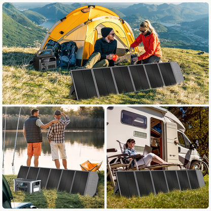 Draagbaar Zonnepaneel – Solar Charger – Opvouwbaar Zonnepaneel – Mobiele Zonne-energie – Outdoor Zonnepaneel – 200W Vermogen – USB-C en PD Uitgangen