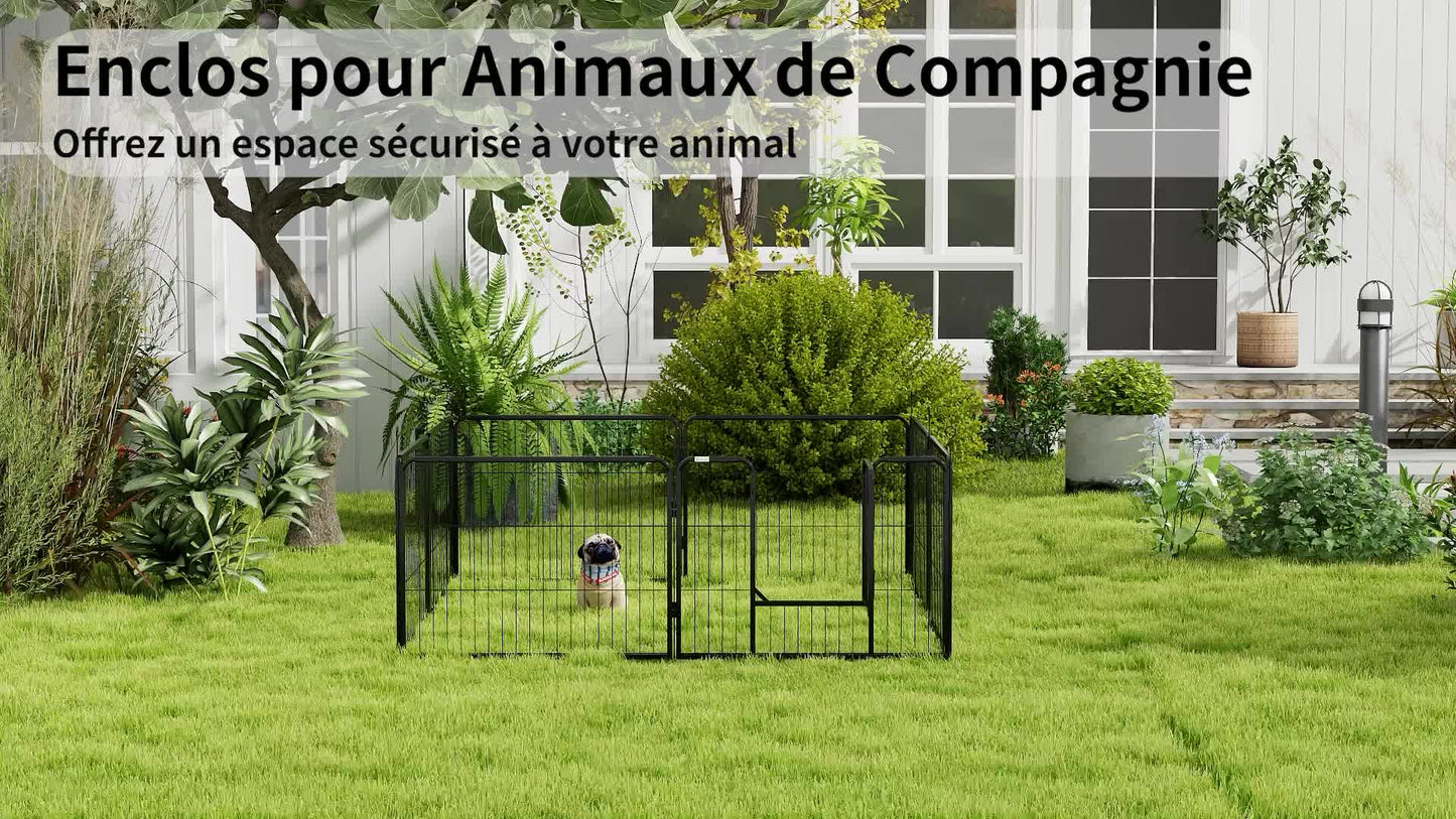 Dierenren – Hondenren – Knaagdierren – Konijnenren – Huisdierenren – Zwart – Stalen Epoxy Coating – Modular Met Afsluitbare Deur