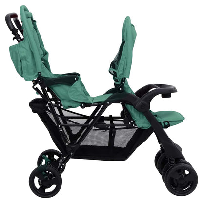 Tandemwagen – Tweelingwagen – Duo Buggy – Duowagen – Bolderwagen – Stevig Stalen Frame – Verstelbaar Zonnescherm