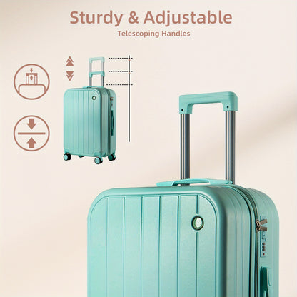 Kofferset – Reiskoffer Set – Trolley – Handbagage – Ruimbagage – PC Materiaal – Krasbestendig & Lichtgewicht – 3-Delig 14/20/28 Inch – Stille Spinner Wielen – Combinatieslot – Goud