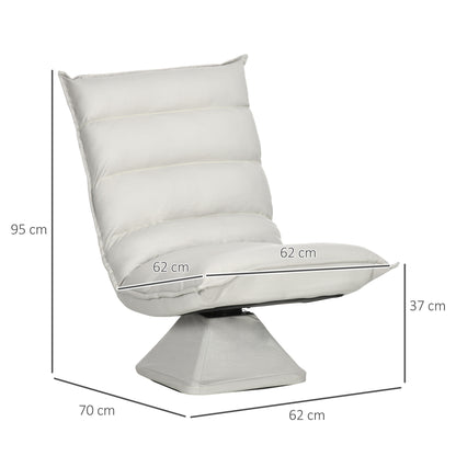 Vloersofa – Vloerstoel – Meditatiestoel – Relaxfauteuil – Loungefauteuil – Verstelbare Rugleuning – Draaibare Zitting – Microvezel Bekleding – Lichtgrijs – 62x70x95 cm