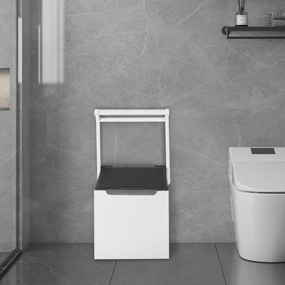 Douchekruk – Douchezitstoel – Douchestoel – Douchezitje – Badkamerkruk – Opklapbaar – Aluminium Frame & Imitatieleer – Max. Belastbaarheid 150 kg