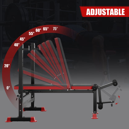 Adjustable Weight Bench Press - Heavy-Duty Home Gym Bench with Weight System Compatible for weightlifting, Weight Training | Durable Metal Frame, 3-Level Elbow Pads | / Strength Training Equipment (Commercial & Home Use) -